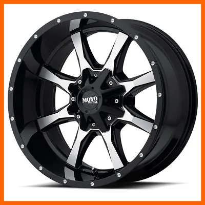 (4) 18x9 Moto Metal MO970 5 6 8 Lug New Black Machined Wheels Rim FREE Caps Lugs • $884