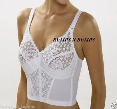 Miss Mary Of Sweden Long Line Full Cup White Bra Soft Lace Cups 2155 46e • £17.99