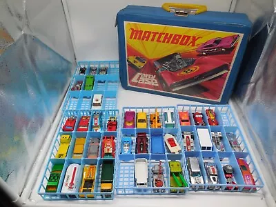 I9 1971 Matchbox Carry Case Holds 48 Cars Lot 40 Cars Red Barron Vtg Black Wall • $24.99