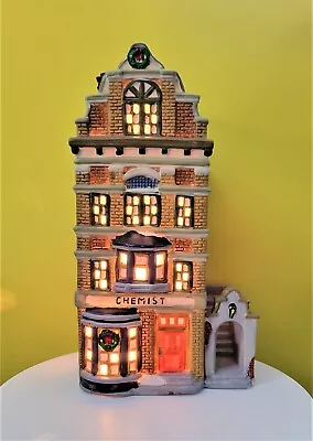 Dickens Collectables 1995 Towne Series Chemist & Tea Shoppe Hand Painted House • $24.65