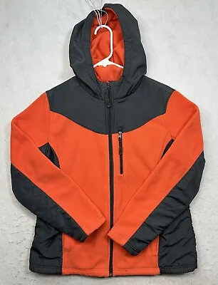 Snozu Men’s Size XL ￼Soft Shell Fleece Backing Full Zip Jacket Orange/gray￼ • $18.99