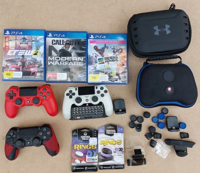 $150 • Buy Genuine Controllers For Sony PS4 Dualshock 4  + 3 Games + Buttons + Cases