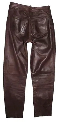   Linus   Men's Leather Jeans/Lederhosen IN Schoko- Braun Approx. W30   / L31 • $41.07