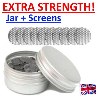 Tin EXTRA STRONG Steel Pipe Screen Filter Gauze Metal Bong Shisha Case 20mm 16mm • £8.64