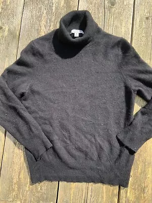 Ladies Black Cashmere Polo Neck Jumper M&S Autograph Size Small 8/10 Roll Neck • £9.41