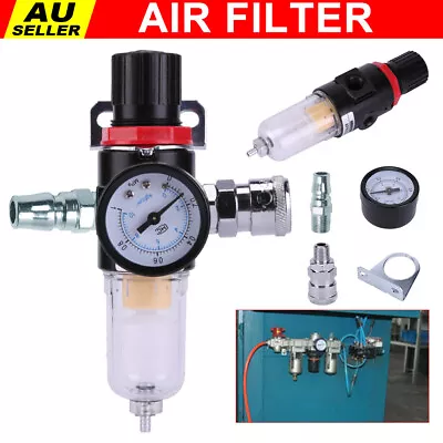 1/4  Air Compressor Filter Moisture Water Trap Regulator Separator Mount Kit AU • $13.95