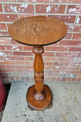 Vintage Cherry Plant Stand Fern Table Handmade Carved Wood Pedestal Footed 34  • $313.49