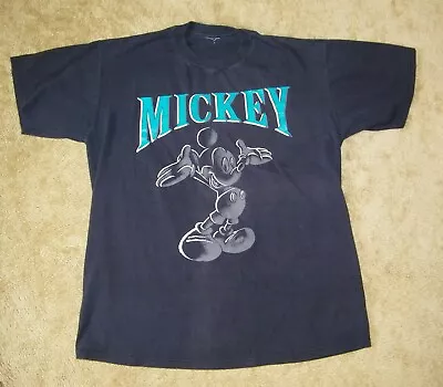 Vintage Mickey Mouse Black T-Shirt Size Large • $14.99