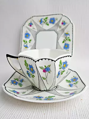 £16 • Buy Shelley  Cornflower Tea Cup And Saucer Plate Trio