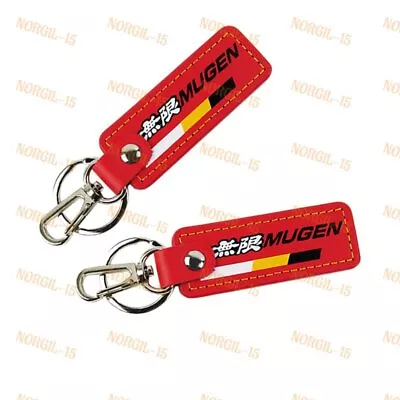X2 RED MUGEN POWER Sport Leather Key Fob Keyring Keychain Tag Lanyard For Honda • $17.81