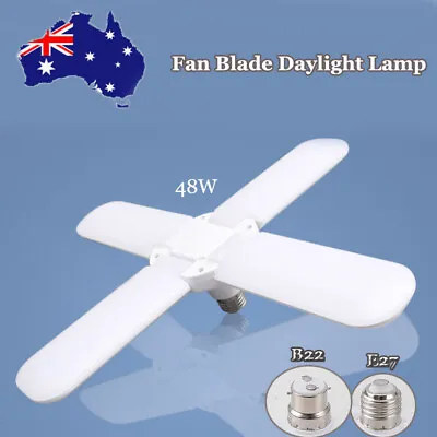 LED Workshop Light Bulb Fan Blade Ceiling Lamp B22/E27 Deformable For Garage • $21.74