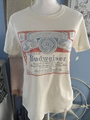 Budweiser Beer Graphic Tee T-Shirt Short Sleeve Crew Vintage Style Small Women's • $12