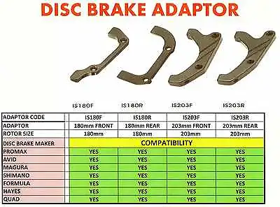 Disc Brake Adapter &  Rotors All Sizes Post / IS International Standard Mount  • £12.95