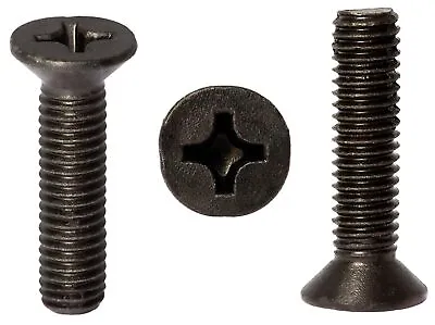 Black Zinc Flake Phillips Countersunk Machine Screws Metric Flat Head Steel • £2.99