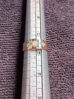Antique 14K Rose Gold Arts And Crafts Art Nouveau Opal Band Ring 7.75 • $349.99