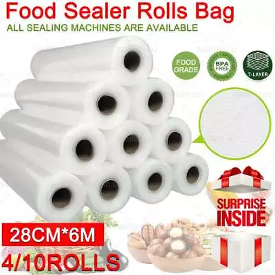 Food Vacuum Sealer Bags Rolls Vaccum Food Saver Storage Seal Bag Pack Embossed • $17.95