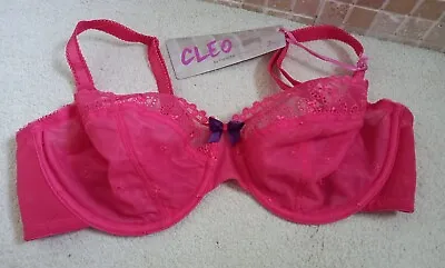 £16 • Buy Cleo By Panache Lucy Balconette Wired Non Padded Bra 34DD  Hot Pink/coral