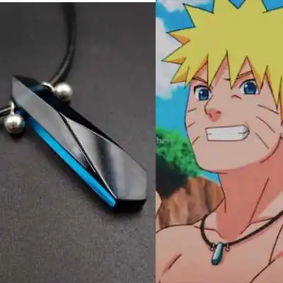 Handmade Casted Glass Naruto Necklace With Leather Cord Inspired First Hokage • £42.54