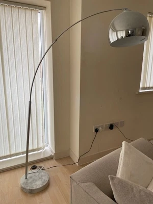 £75 • Buy Stunning Real Marble Base Art Deco Floor Lamp Silver - Good Condition