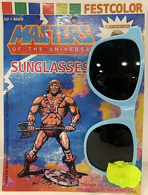 Vintage Brazil Masters Of The Universe Sunglasses BLUE With Fluorescent He-Man • $29.99