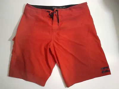 Billabong Platinum X Recycler Board Shorts Mens 34 Red Stretch Surf Swim • $10.88