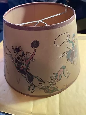 Vintage 1950s Western Cowboy Rodeo/Ranch Lamp Shade • $36