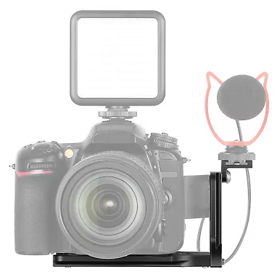 Neewer L Shape Bracket With Cold Shoe Mount Vertical QR Plate Universal DSLR • $18.19