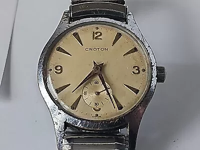 Croton 17j Mens Swiss Watch A82 A1060 Running Good Time Vintage Manual Wind • $41