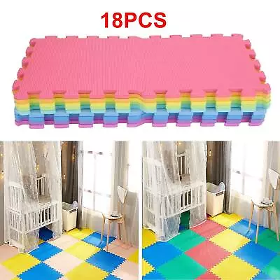 18Pcs Large Eva Foam Mat Soft Floor Tiles Interlocking Play Kids Baby Mats Gym • £11.59