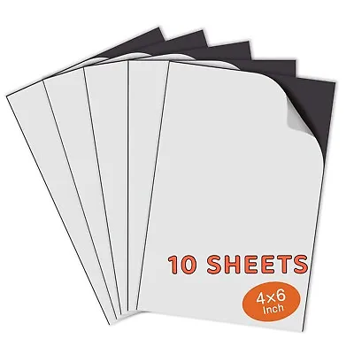 10 Self-Adhesive Back Magnetic Sheets 4 X 6 For Photos Crafts Flexible Strong • $9.89