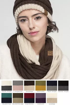 Jinscloset C.C Women's Winter Two Tone Solid Color Infinity Scarf • $19.99