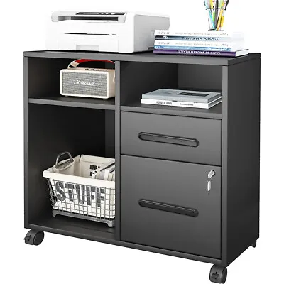 $191.13 • Buy New Metal Lateral File Cabinet W/ 2 Drawer Storage Filing Open Storage Shelves