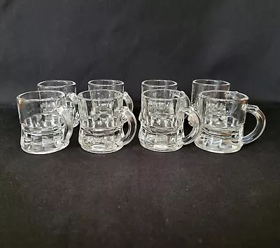 Set Of 8 Vintage Federal Glass Mini Beer Mug Shot Glasses 2 Inch 1 Oz • $15.99