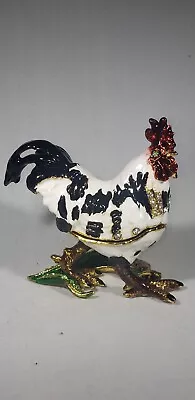 Chicken Enameled Closisonne Swarovski Crystal Trinket Jewelry Box • $24.95