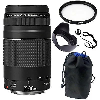 Canon EF 75-300mm F/4.0-5.6 III Lens Bundle For Canon T5 T6 T6i 70D 80D 5D Mark • $177.99