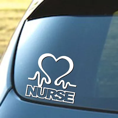 Nurse Heart Vinyl Car Window Decal Cardiac Love EMT LPN RN Work Sticker Decor • $4.20