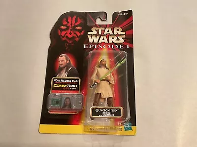 Star Wars Qui-Gon Jinn Jedi Duel With Lightsaber Episode 1 Comm Tech Chip • $13.44