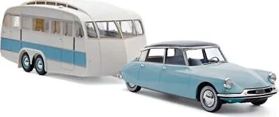Norev 1:18 Scale Citroen DS 19 1959 Bleu Nuage + Aubergine + Caravane Henon • £163.95