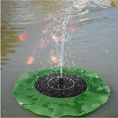 Floating Lotus Leaf Solar Powered Fountain Water Pump Pond Garden Fish Tank Yard • £38.64