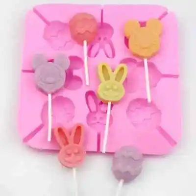 Silicone Easter Egg Bunny Mouse Lollipop Mould Mold Chocolate Ice Jelly Lolly • £3.75