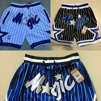 Orlando Magic Stitched Basketball Summer Men's Shorts White/Blue/Back • $29.99