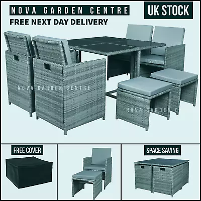£399 • Buy Garden Dining Furniture Rattan Cube Set Table Sofa Chair Outdoor Patio 8 Seater