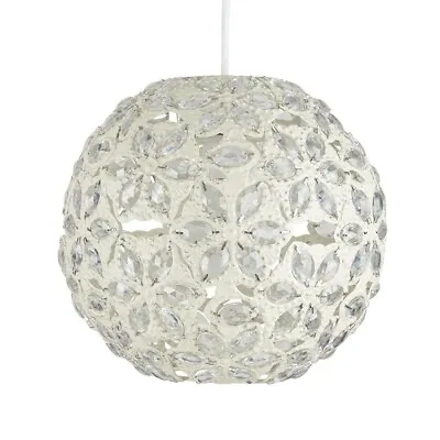 Easy Fit Ceiling Pendant Light Shade Acrylic Jewel Droplet Chandelier Lampshades • £27.89