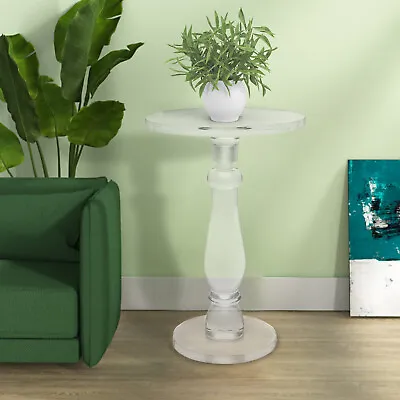 Acrylic End Table Acrylic Side Table Modern Nightstand Clear Small Round Clear • $134