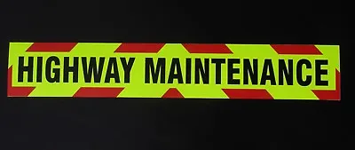 Highway Maintenance Fluorescent Vehicle Warning Sign Magnetic And Self Adhesive • £32