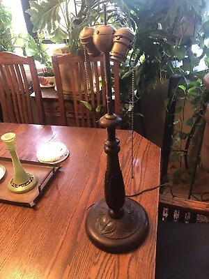 Antique Wood Double Socket  Lamp Victorian? • $60