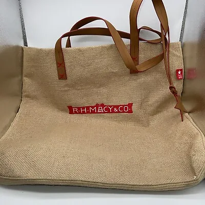  R.H. Macy & Co Marked Tan Canvas Tote Bag VGC • $20.96