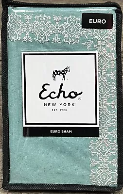 Echo Design Indari Red Teal Embroidered Euro Sham Pillow Sham • $28.95