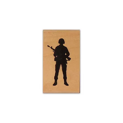 Soldier Silhouette Mounted Rubber Stamp Army Military Troops CMS #4 • $13.40
