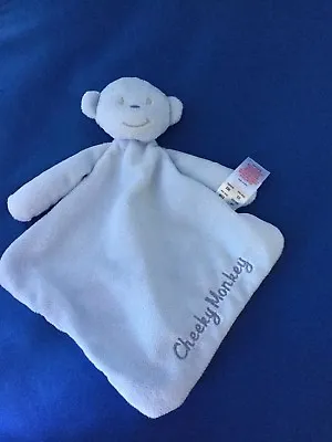 Tesco F&f Cheeky Monkey Chimp Blue Plush Comforter Blanket Baby Soft Toy Blankie • £8.99